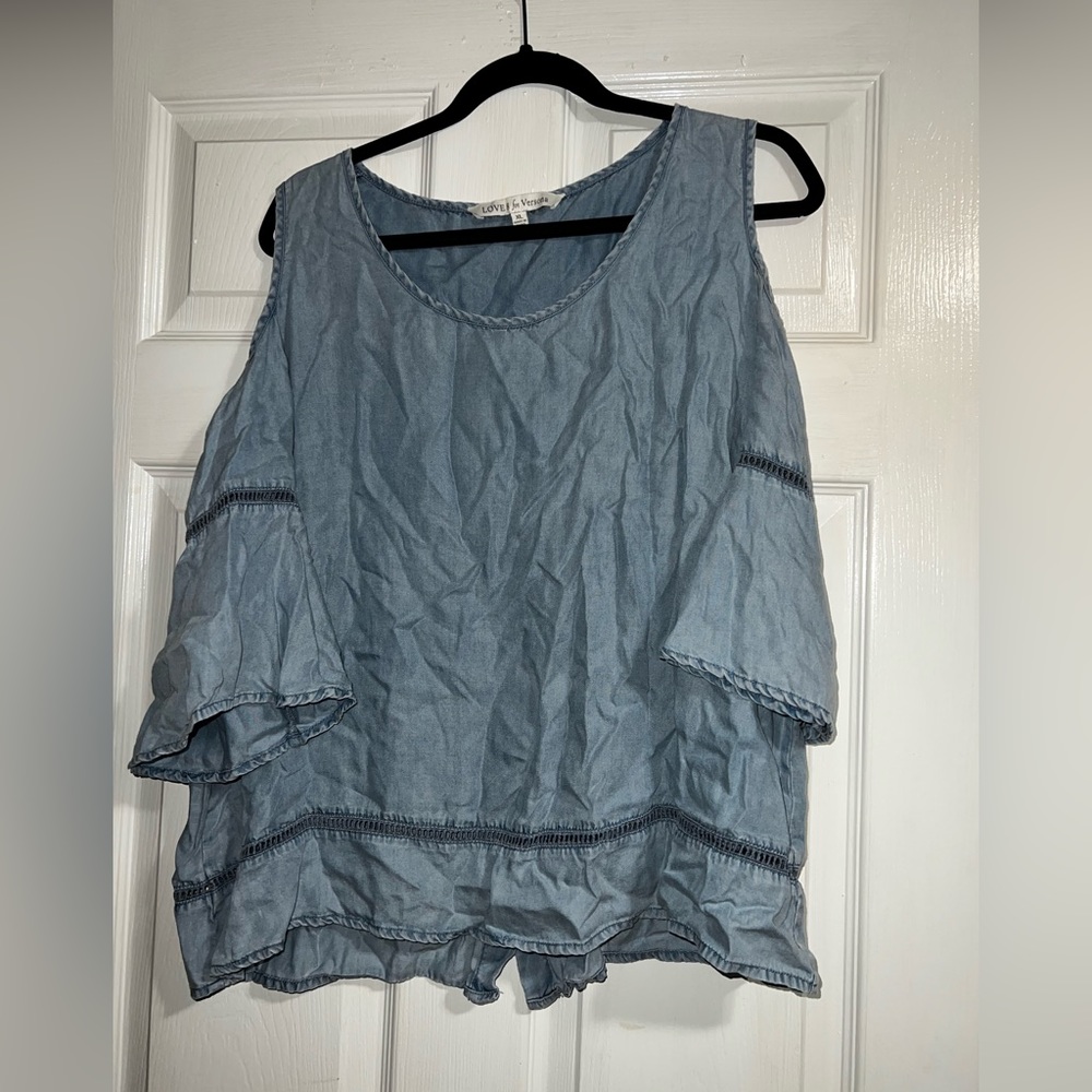 Faux Denim Shirt.